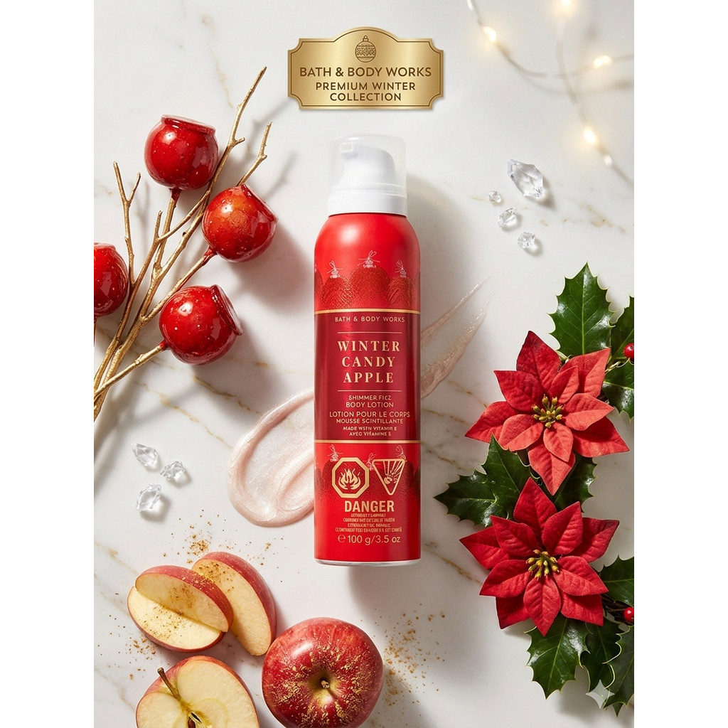 Loçao Corporal Shimmer Fizz Winter Candy Apple Bath & Body Works