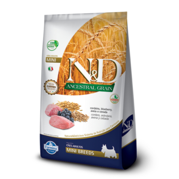 RAÇÃO ND ANCESTRAL GRAIN CÃES ADULTOS PORTE PEQUENO CORDEIRO 2.5KG