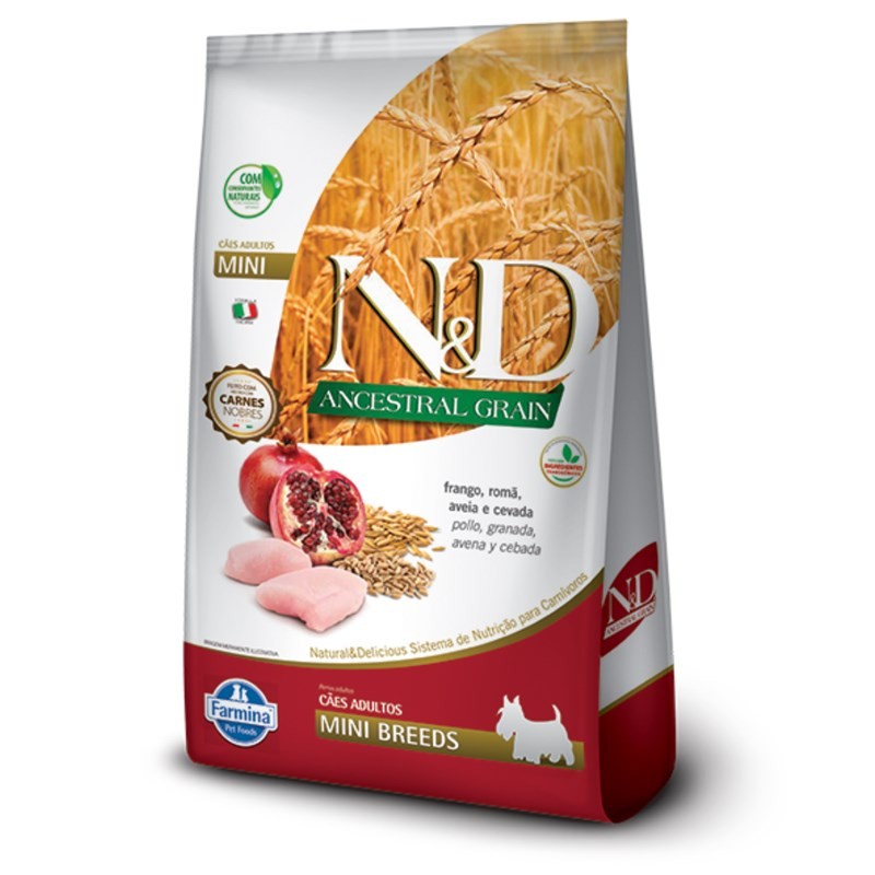 RAÇÃO ND ANCESTRAL GRAIN CÃES ADULTOS PORTE PEQUENO FRANGO 2.5KG