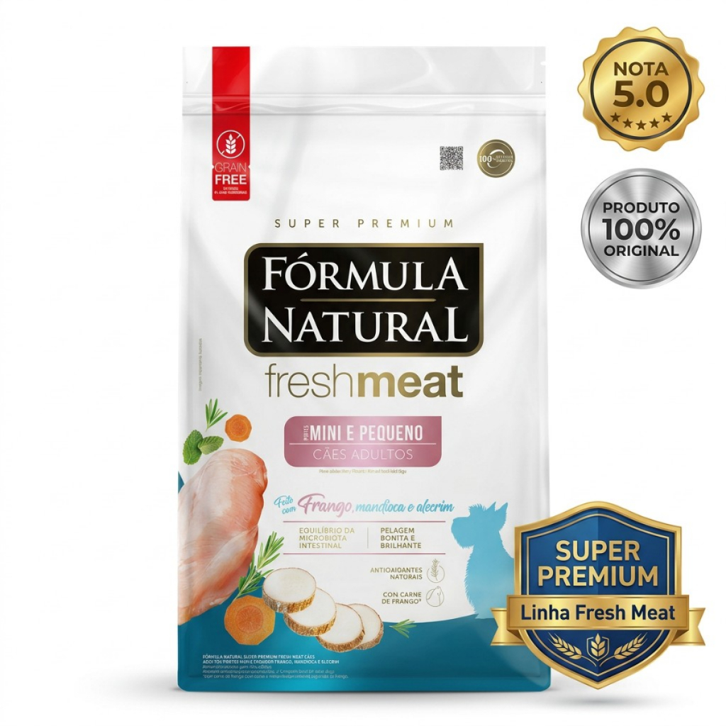 Ração Formula Natural Fresh Meat Cães Adultos Mini e Pequeno 2,5kg Grain Free Frango Super Premium