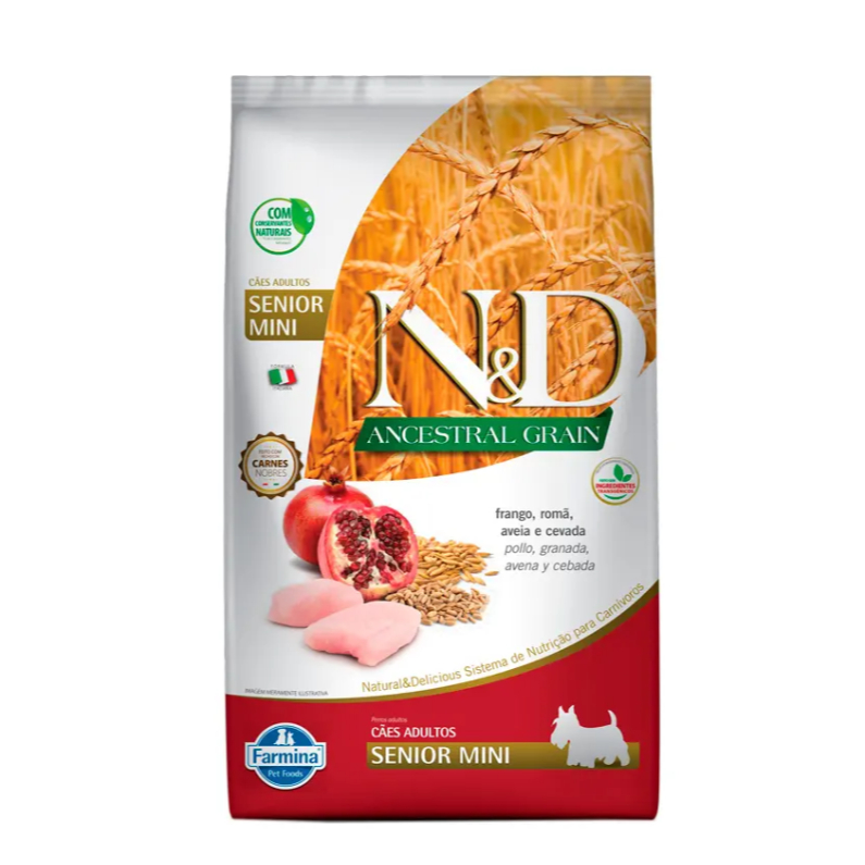 Ração Farmina N&D Ancestral Grain Sênior Mini Frango e Romã 2,5kg