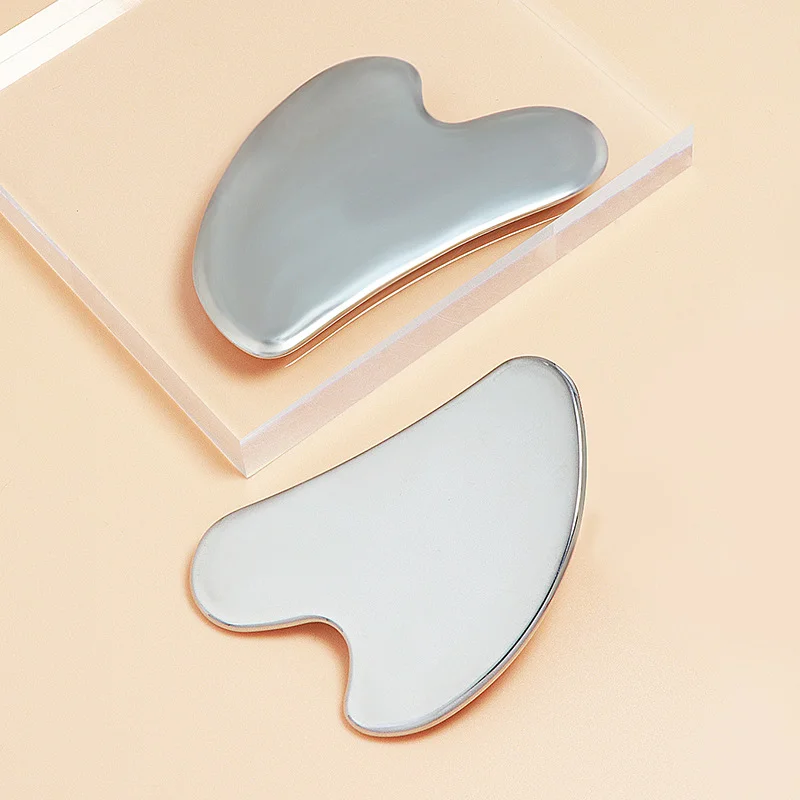 Stainless Steel Gua Sha Board Summer Cooling Light Beige Tightening Tool and Dark Circles Improvement Professional Beauty Kit