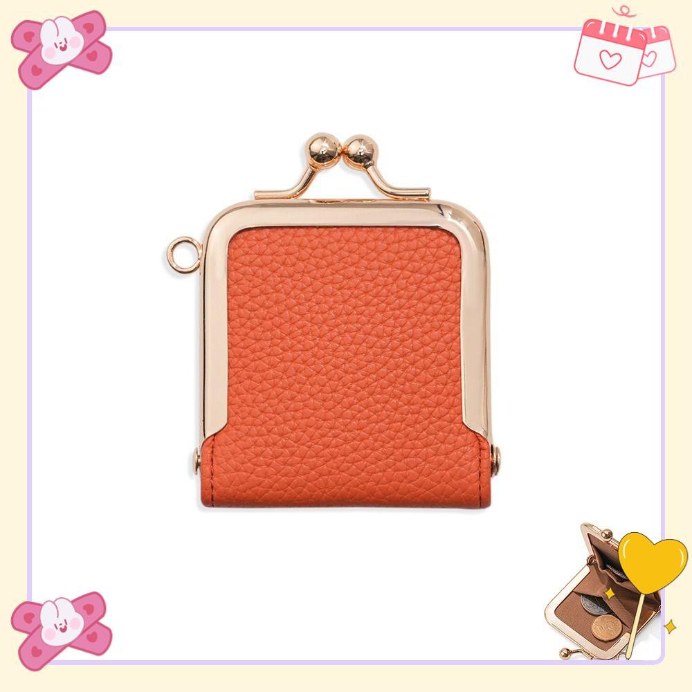 Bolsa De Moedas Kiss Lock , Mini De Couro PU , Carteira Portátil