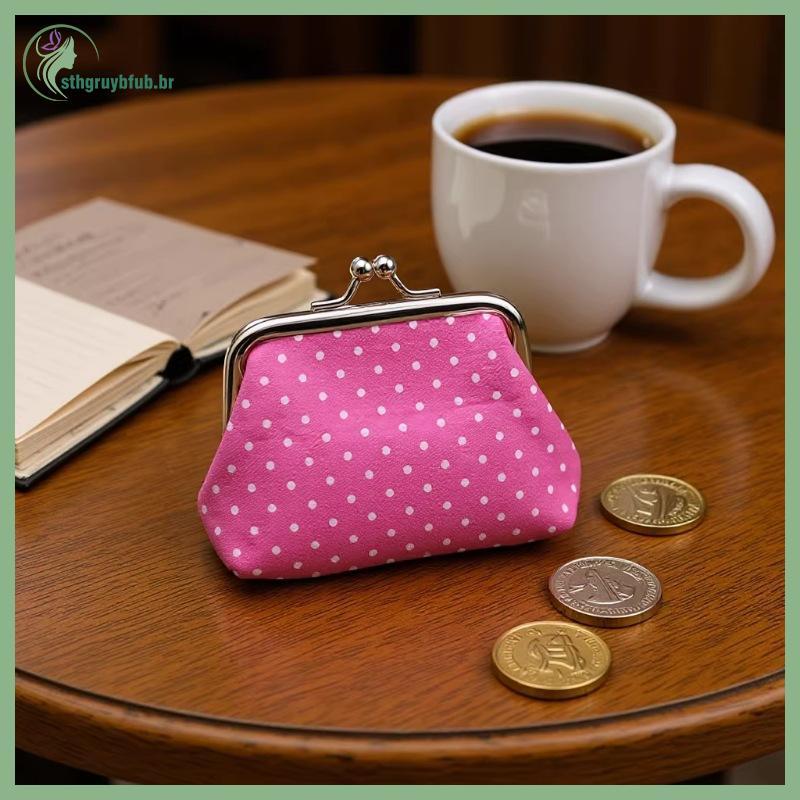 Bolsa Feminina STHB Com Bolinhas Kiss Lock , Mini Leve E De Bolso BR