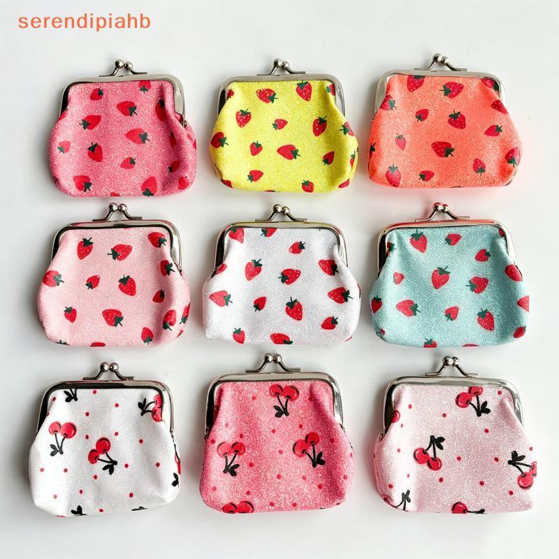 Bolsa De Moedas Com Estampa De Frutas Kiss Lock Mini Morango Cereja Embreagem
