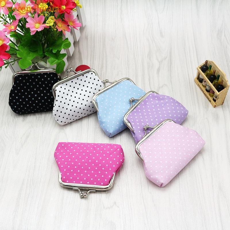 Bolsa Feminina De Bolinhas Kiss Lock , Mini Leve E De Bolso