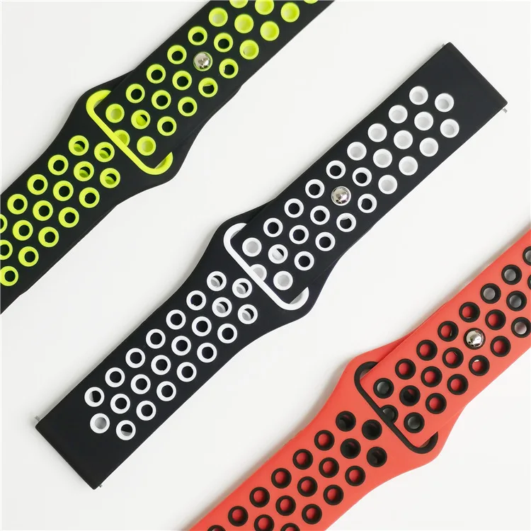 For Samsung Watch sports two-color silicone watch bands links with raw ear 20/22mm silicone smart watch bracelet