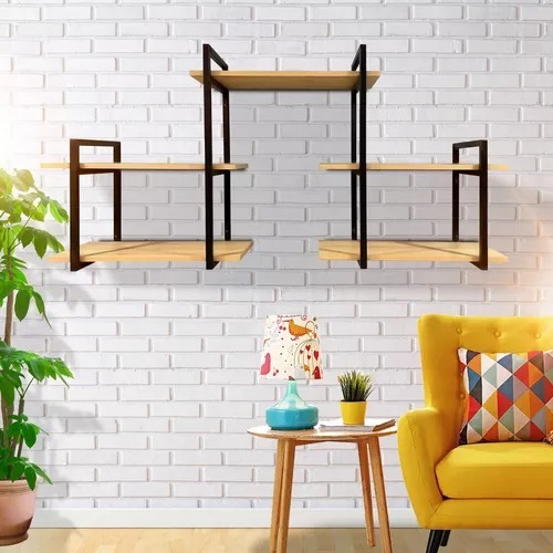 Estante Organizadora Estilo Industrial Suspensa Versatil Design Inovador Para Escritório Sala Quarto