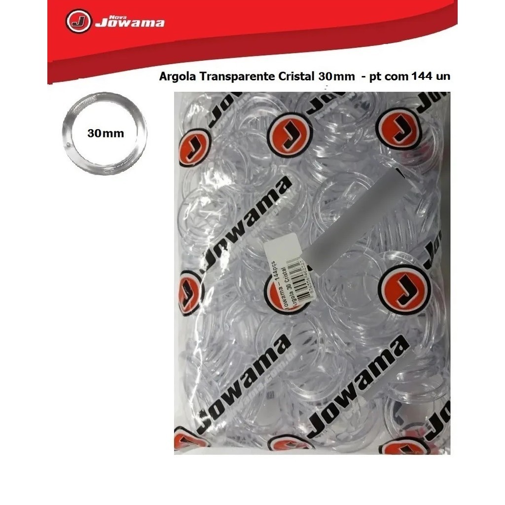 Argola plástica  CRISTAL JOWAMA 30mm - 144 un