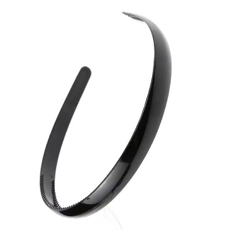 Arquinho Tiara Lisa Preta 3-6unid 1.2cm Plástico Unisex Everyday Wear Para Cabelos Curto & Longo