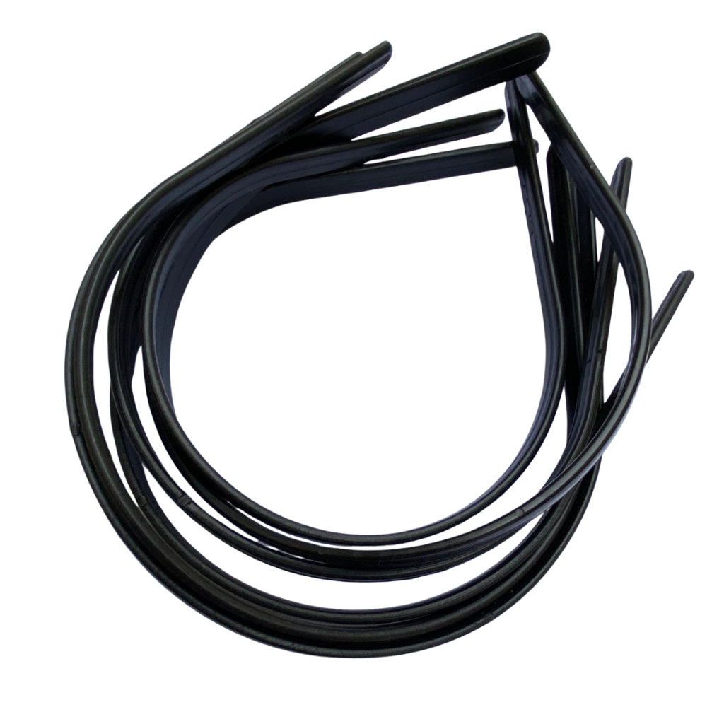 Tiara Plástica sem dente 8 cm Preta -6 peças