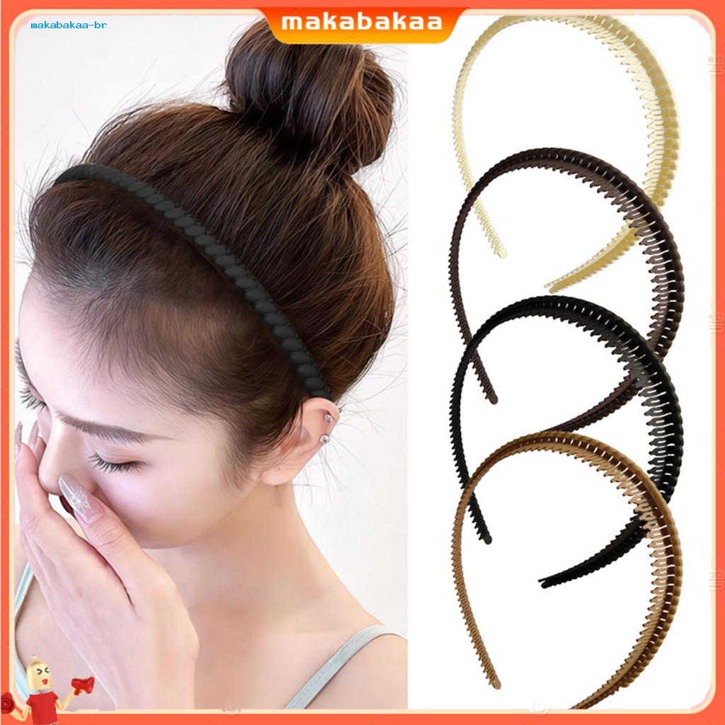 4 Pcs Women Non-slip Plastic Hair Hoop Headband Lightweight Secure Fit Accessories for Washing Face Makeup and Daily Use