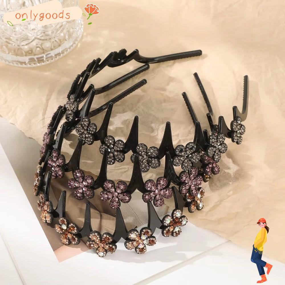 Tiaras , Textura Fofa Pente Dentado Flor Strass Onda Hairband , Acessórios De Cabelo Rosto Lavagem Hairpin