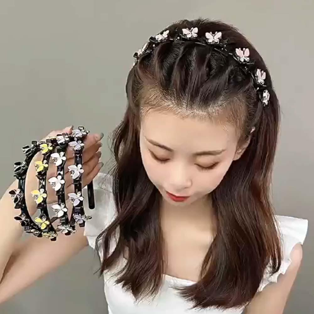 Faixas De Cabelo SHENGDA Com Clipes , Argola Borboleta Feminina Elegante E Doce , Faixa Estilo Francês De Plástico