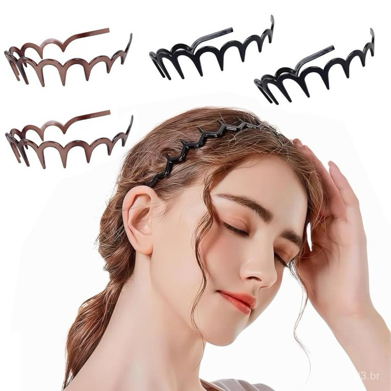Tiara Ondulada De Plástico -Design Retrô E Confortável