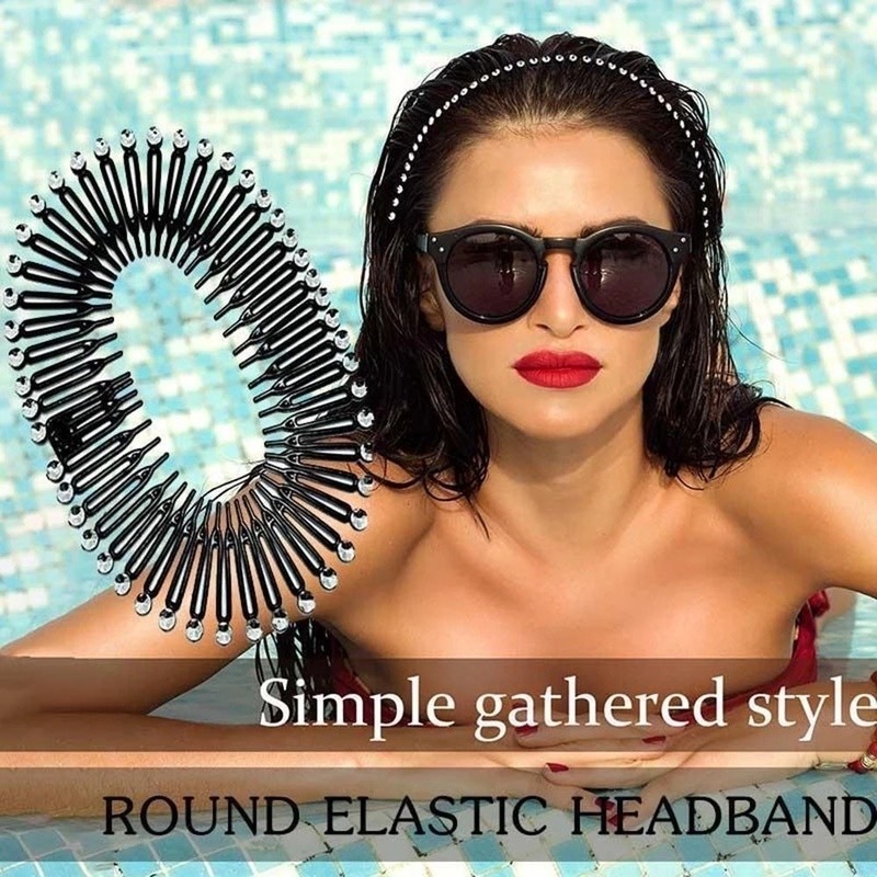 12 Peças Super Fada Plástico Esticado Dentes De Penteado Flexível Fita De Cabelo Com Círculo Completo