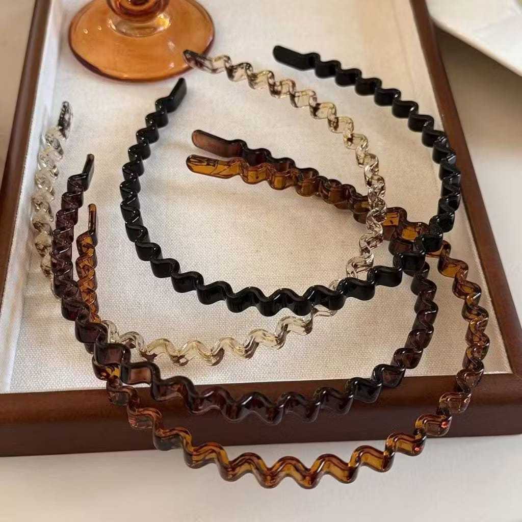 Faixas De Cabelo De 2 Peças Com Tiaras De Ondas Dentadas De Plastico