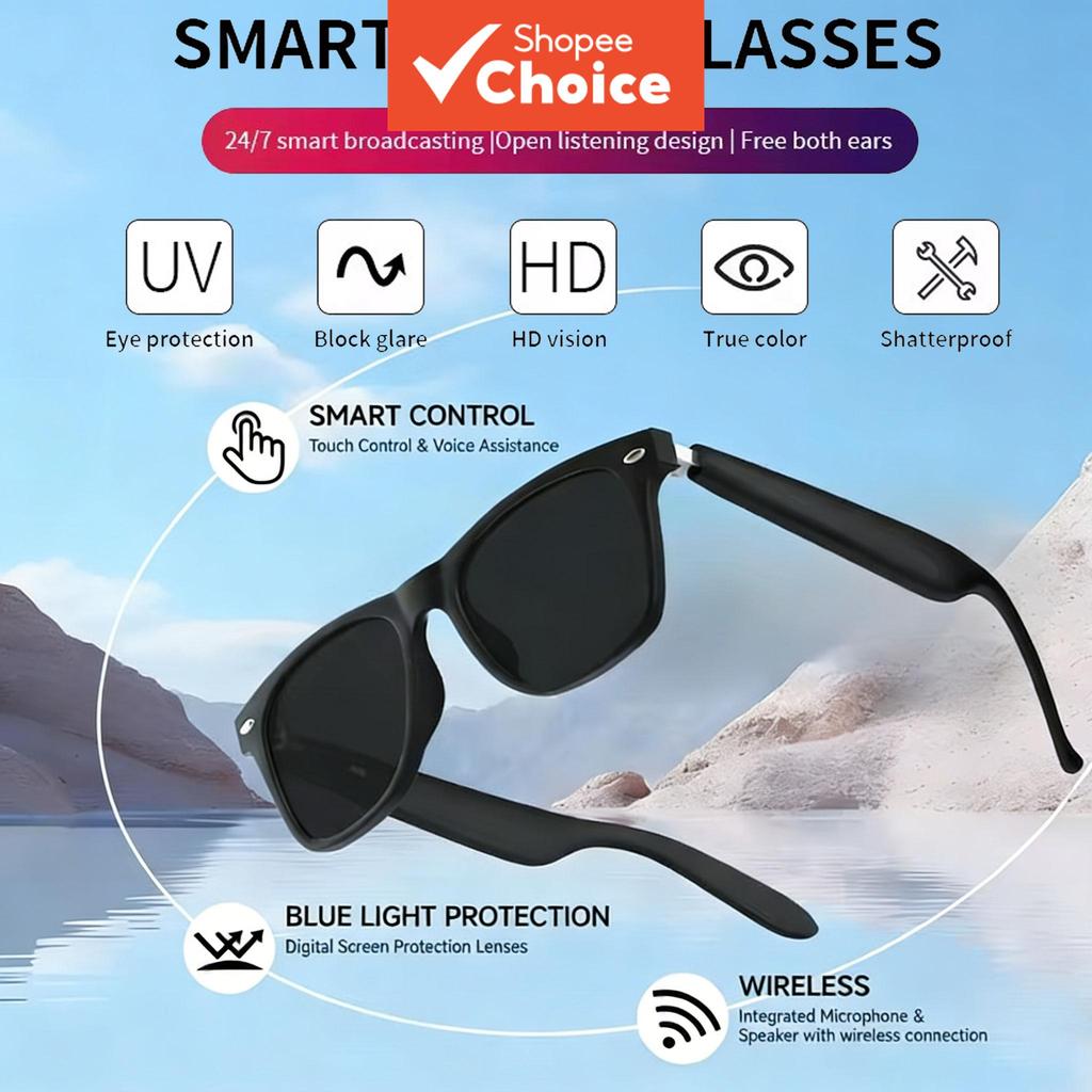 Óculos Inteligentes Bluetooth Chamada Sol Multifuncionais Anti-Luz Azul Fone de Ouvido Sem Fio Masculino Feminino Novo
