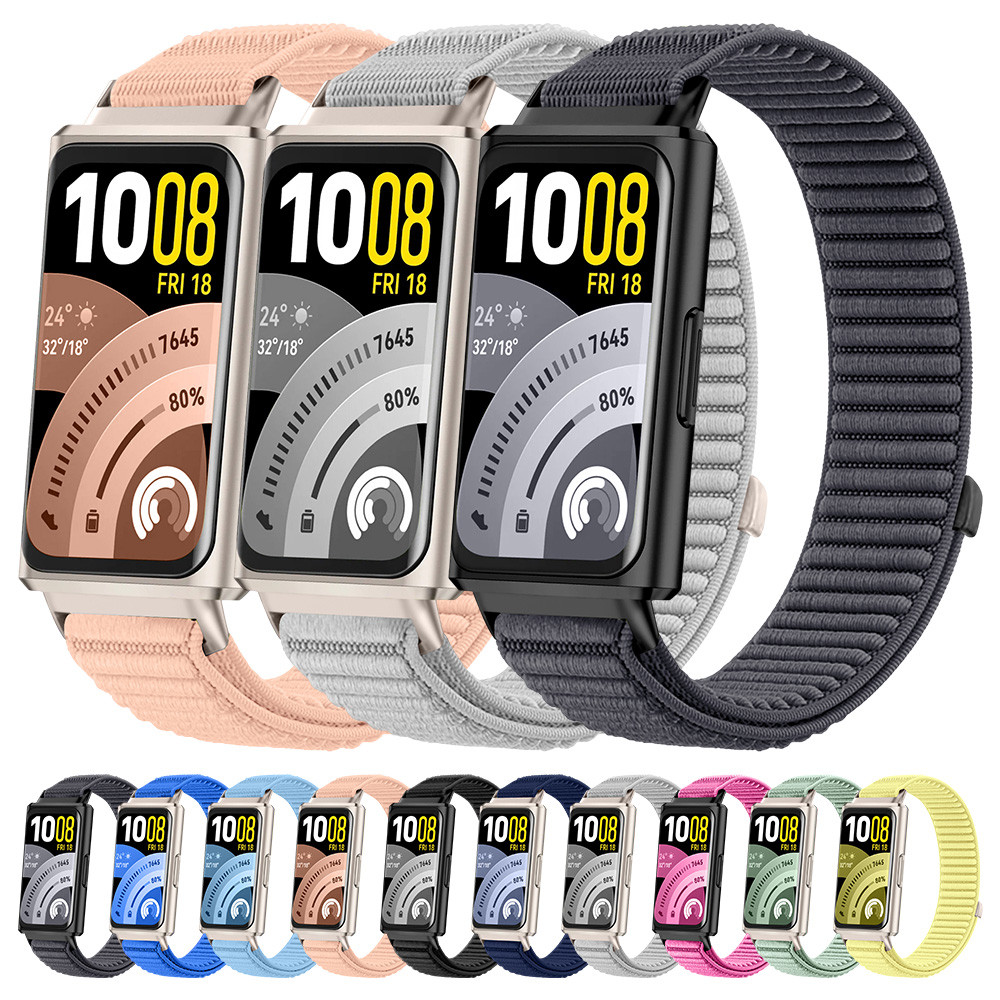 Pulseira De Nylon Para Smartwatch Huawei Band 11/11 Pro Sport Cinto Respirável Repalcement Pulseiras Acessórios 10 9 8 N