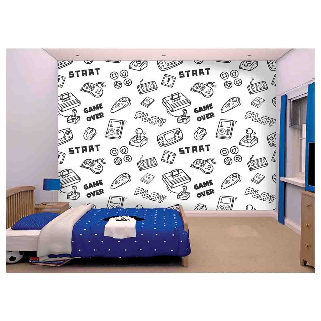 papel de parede Infantil video games controle 10m² AZS106