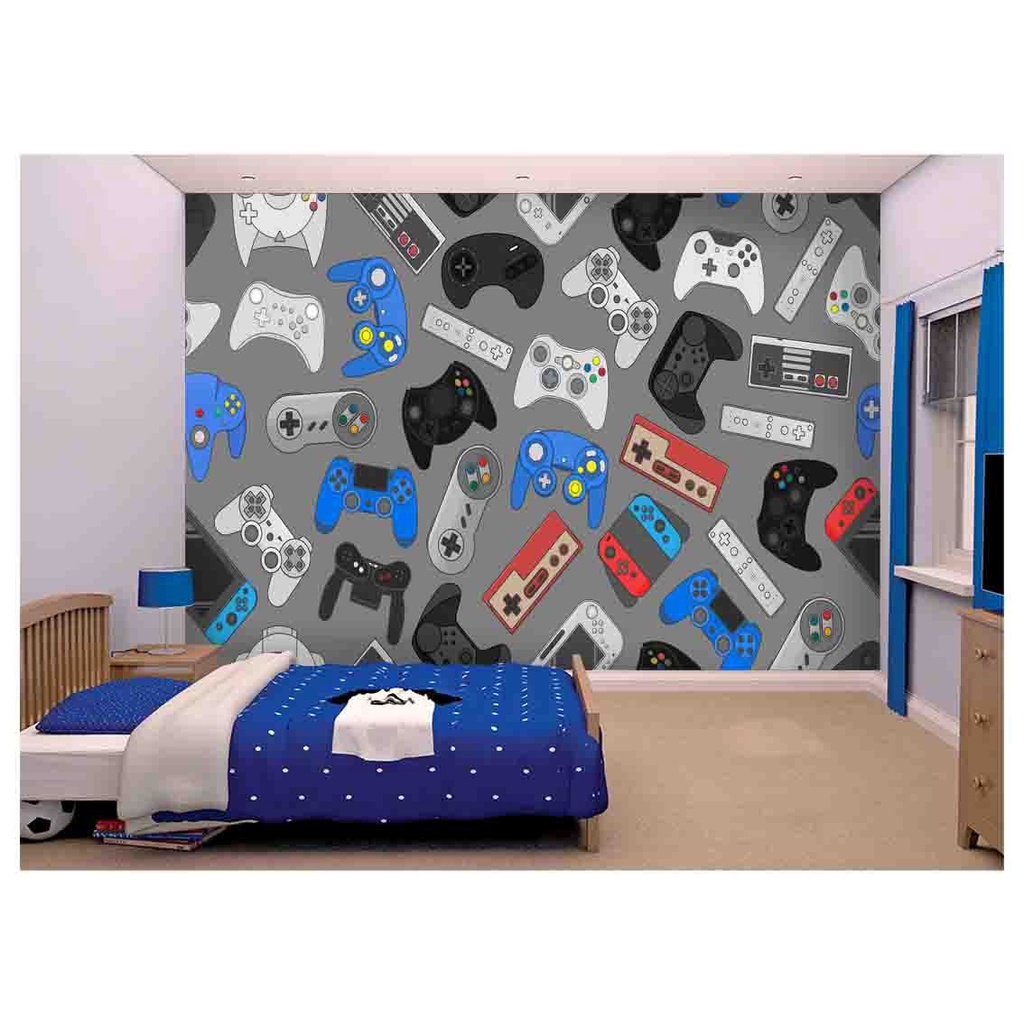 papel de parede Infantil video games controle 6m² AZS158