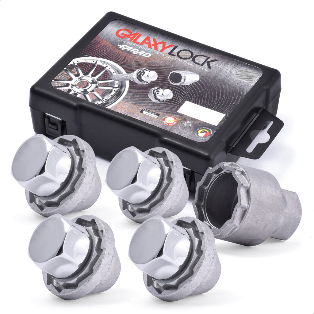 Antifurto Roda 4+1 Porcas Farad Galaxylock Kia Mohave 09/10 Niro 23/25 Opirus 05/09 Picanto 06/18 M12x1,5 25mm