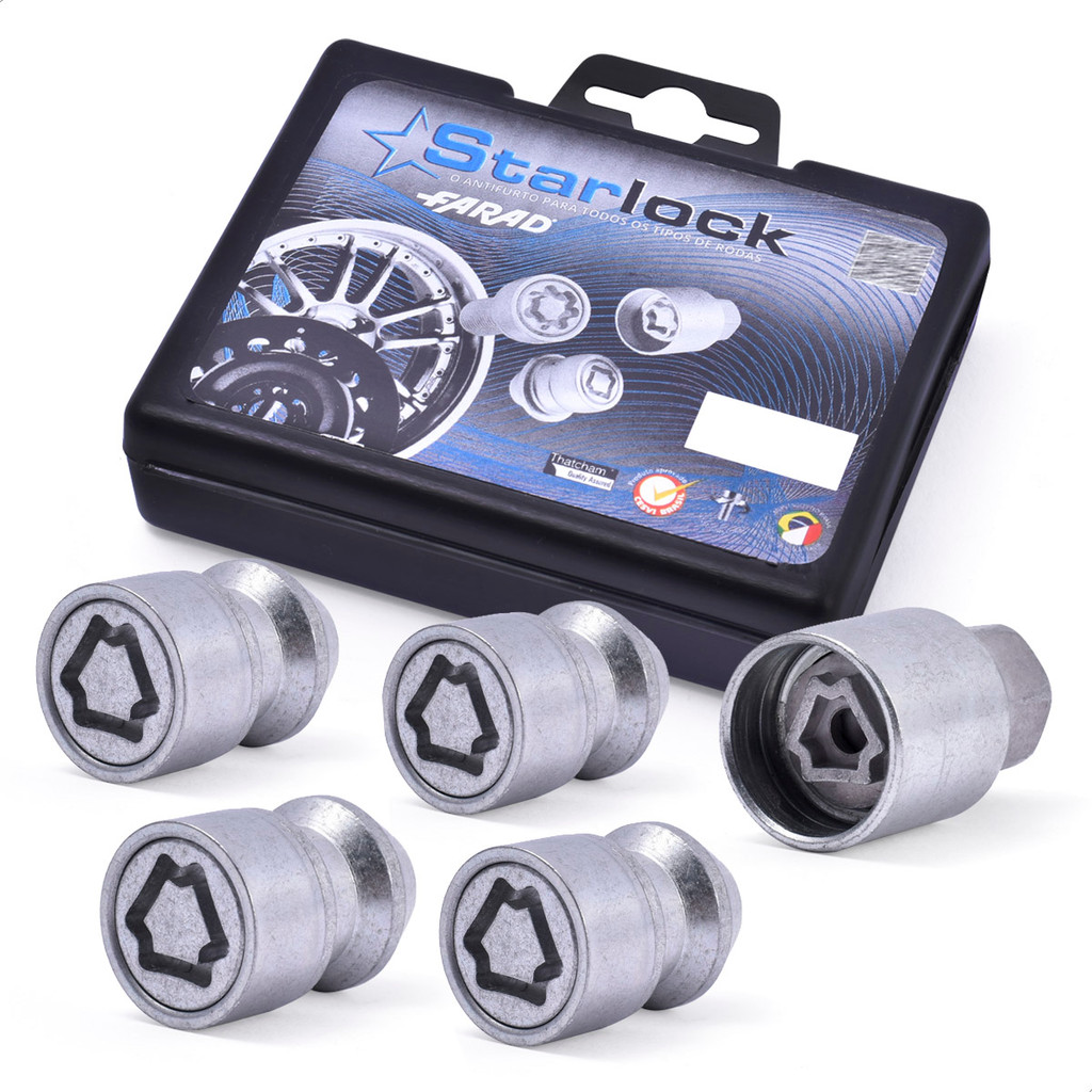 Antifurto Roda 4+1 Porcas Farad Starlock Kia Mohave 09/10 Niro 23/25 Opirus 05/09 Picanto 06/18 M12x1,5 25mm