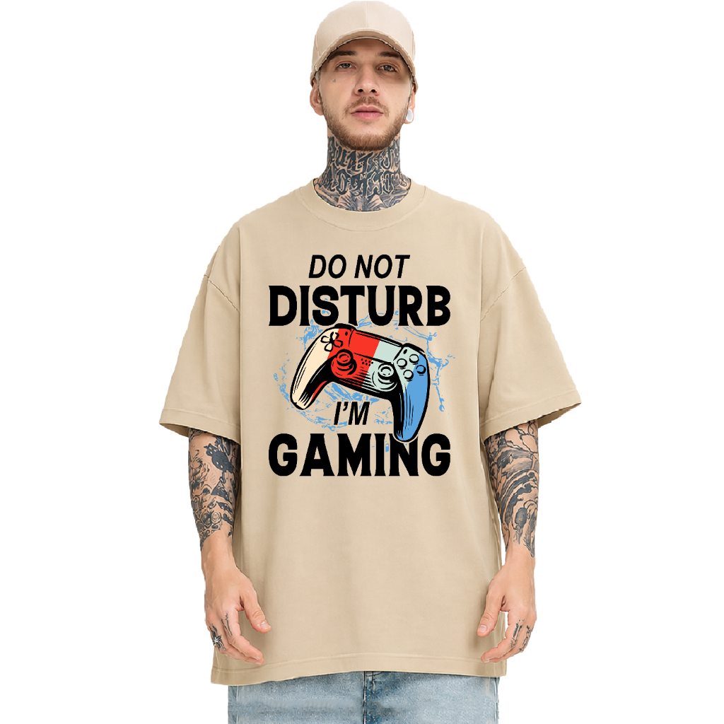 Camiseta Oversized 25 - Controle Gamer Do Not Disturb I'm Gaming Unissex Casual