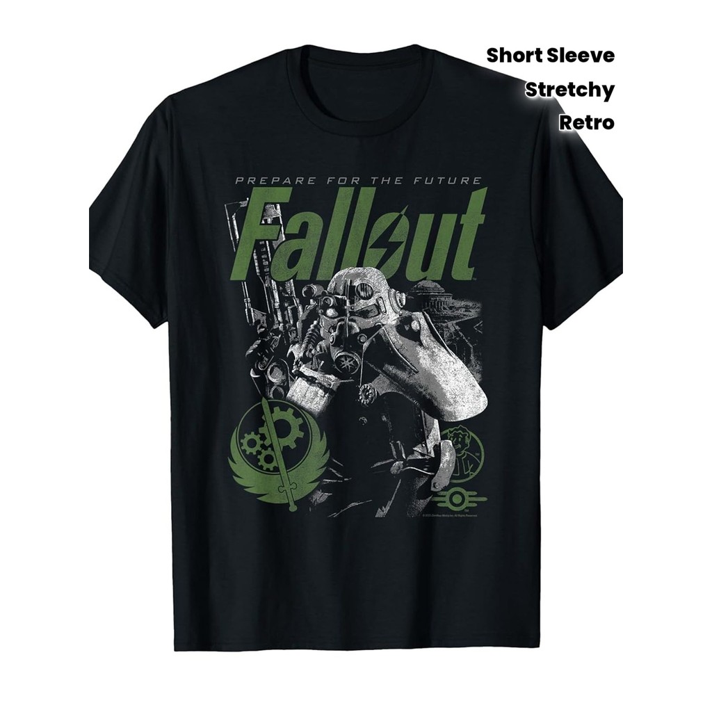 Camiseta Unissex Brotherhood of Steel Fallout Retro Gaming Vintage Estampa Confortável Estilosa Geek Casual