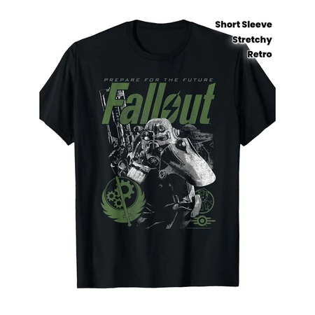 Camiseta Camiseta Unissex Brotherhood of Steel Fallout Gaming Vintage Estampa Estilosa Geek Casual
