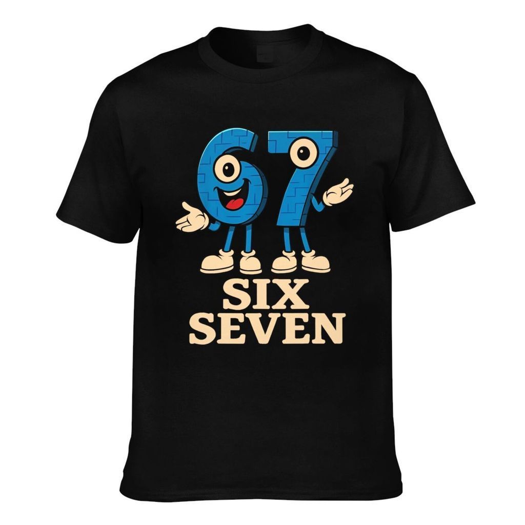 Camiseta Casual Masculina 67 Six Seven 6-7-Engraçado Italiano Brainrot Gaming Meme Bom Impresso Pai'presente