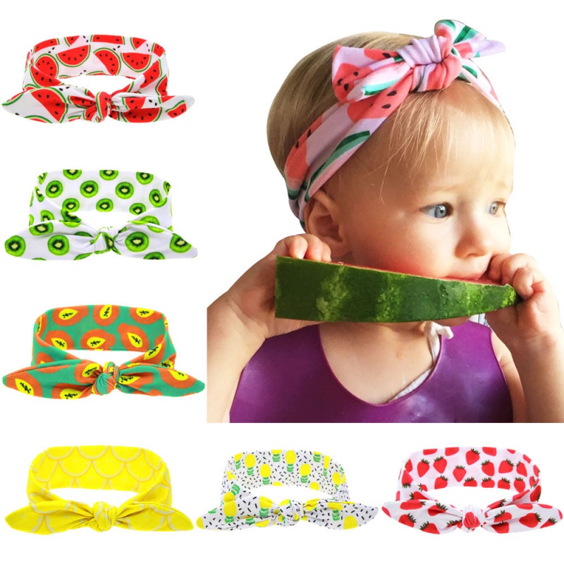 Faixa De Cabelo Infantil Série Fruta DIY Elástico Para Crianças Orelhas De Coelho Melancia Baby Headband Head Rope