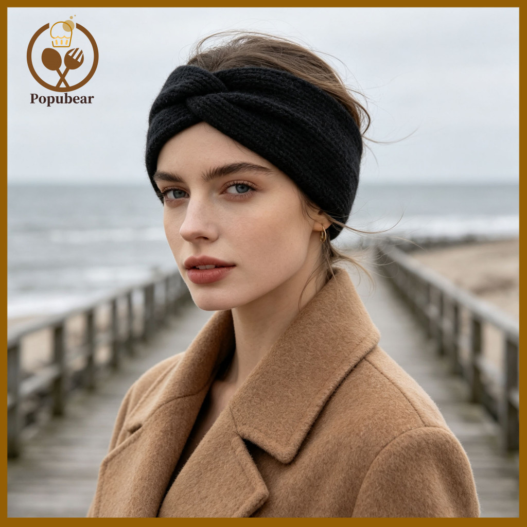 Cozy Ear Protection for Skiing Winter Knitted Headband for Women Women’s Thick Warm Twist Knot Warmer Head Wrap for We
