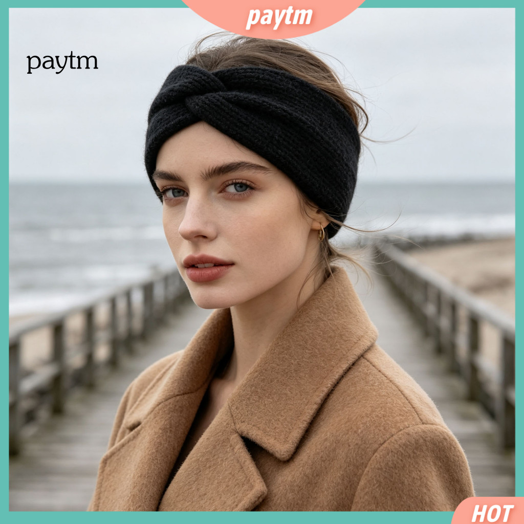 Winter Knitted Headband for Women Fashionable Head Wrap for Wear Women’s Thick Warm Twist Knot Ear Warmer Cozy for Wea