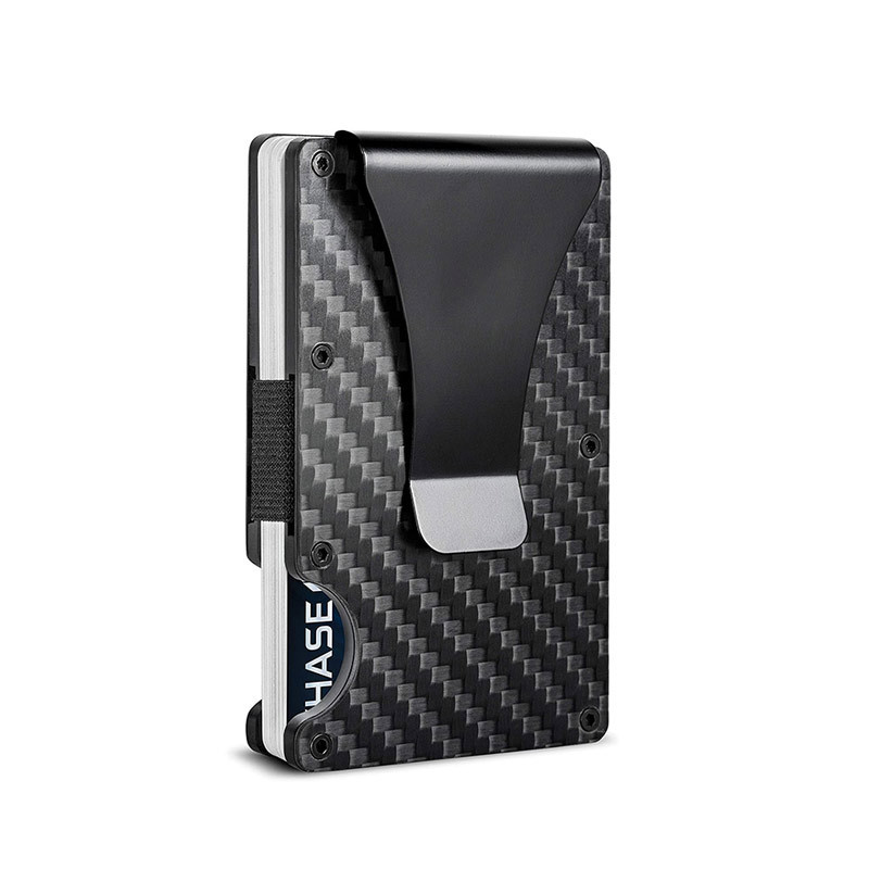 Fibra De Carbono RFID Bloqueio Titular Do Cartão Anti-Desmagnetização Masculino Multifuncional Clipe De Crédito Carteira