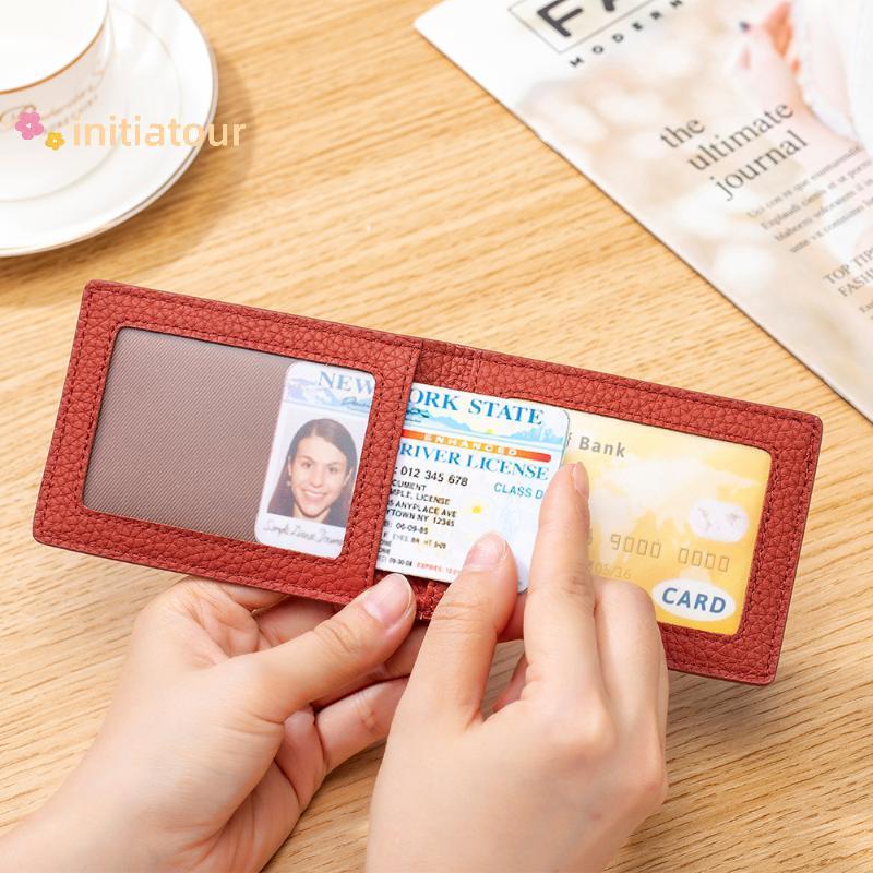 [Init-t] Porta-Carteira De Motorista De Couro Genuíno Ultrafino RFID Bloing ID Card Cover Para Viagens De Negócios Uso A