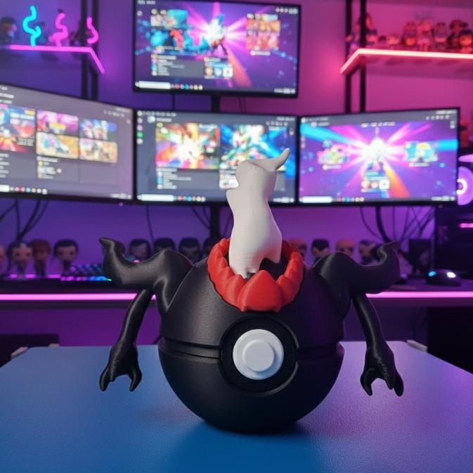 Action Figure Dark Ball Custom - Pokémon Darkrai Concept | Estátua Decorativa Gamer Geek Premium