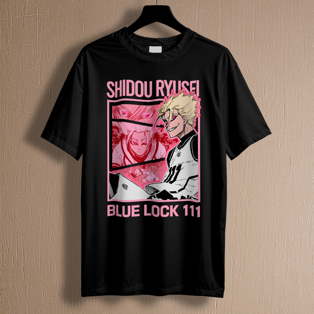 [Camiseta Premium em Algodão Puro]GXG Blue Lock Shidou Ryusei Atacante Jogo Futebol Anime REF 2576 Home Custom