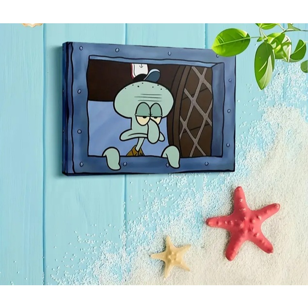 Quadro Decorativo Squidward Tentacles – Arte Cartoon SpongeBob SquarePants para Quarto, Sala Gamer ou Decoração Geek