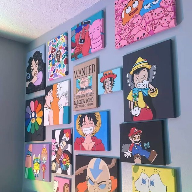 Quadros Artesanais Cartoon 20x20 cm – Decorações Geek, Gamer e Colecionável