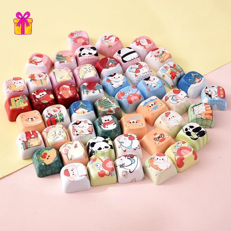 [INTH] Cute Cartoon Keycaps 5/10PCS Kawaii Keycap Set Para Teclado Mecânico Personalizado Gamer Uso Diário [Melhor]