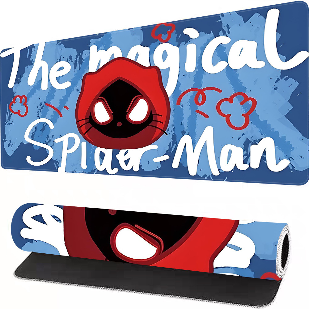 Mouse Pad Gamer Extra Grande Tapete Mesa Homem Aranha Cartoon Estampa Azul Antiderrapante Para Setup STAT