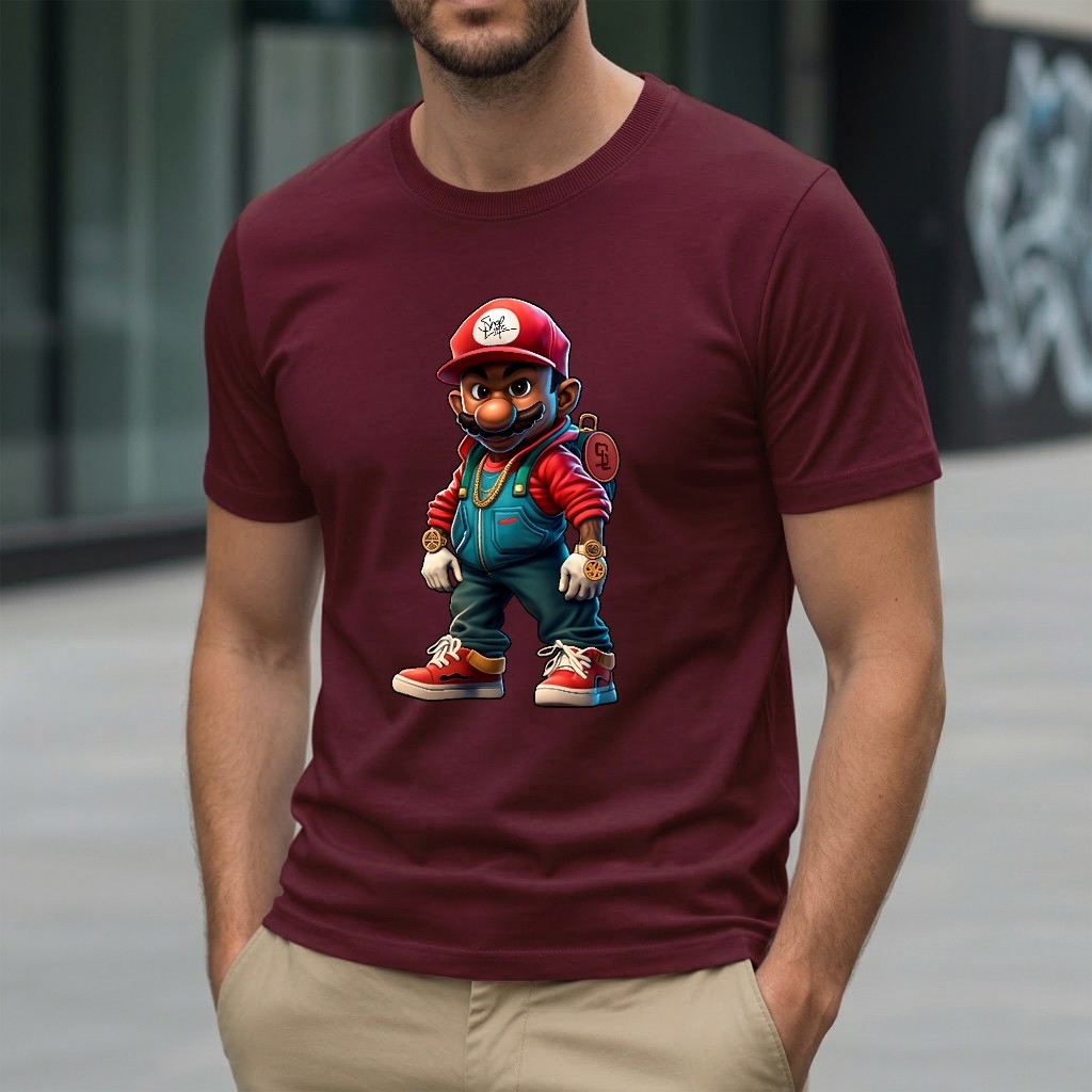 Camiseta Mario Cartoon Estampa Streetwear 100% Algodão - Blusa Casual Gamer - 2262