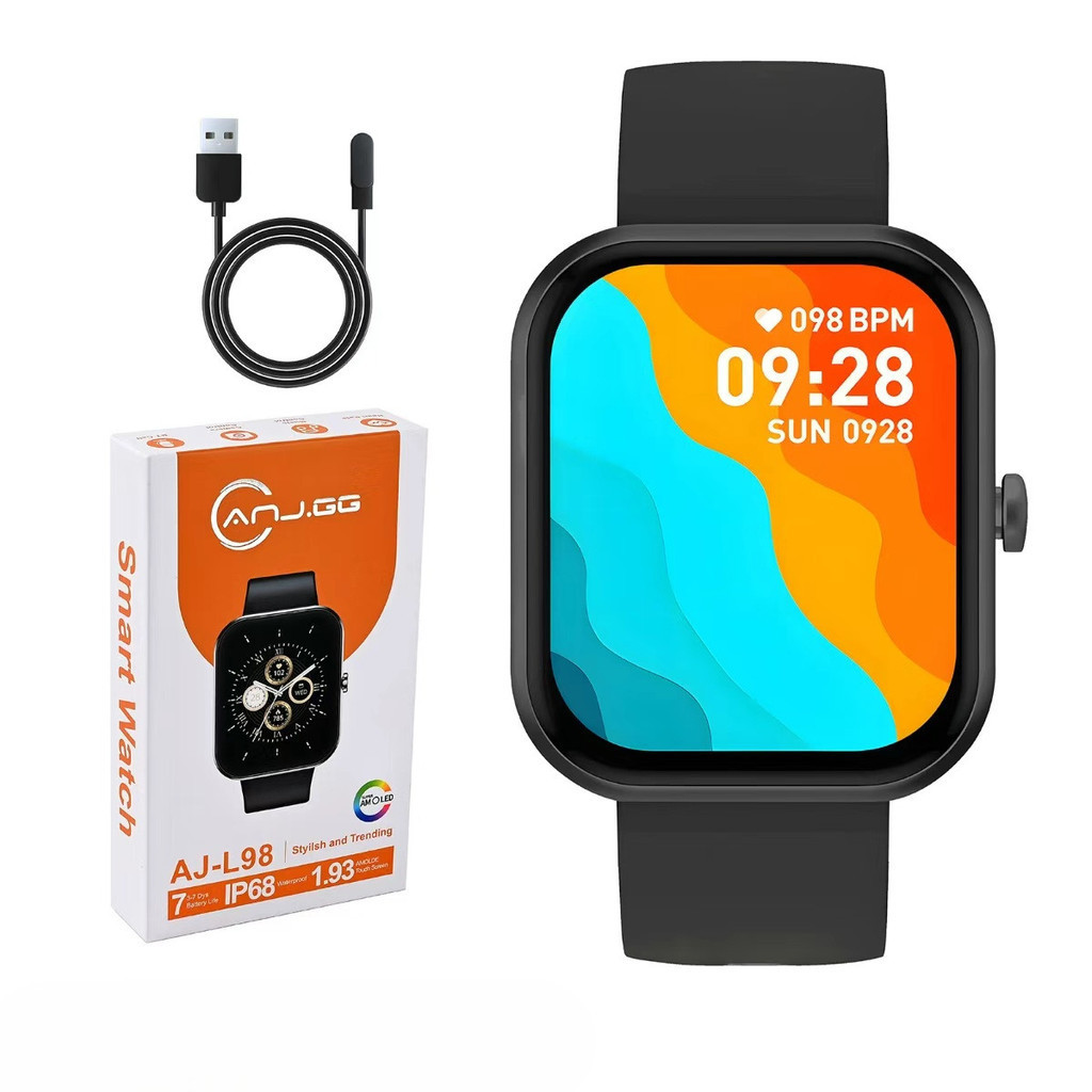 Smartwatch AJ-L98 Tela AMOLED 1.93” IP68 Chamadas Bluetooth 100 Modos Esporte anjgg