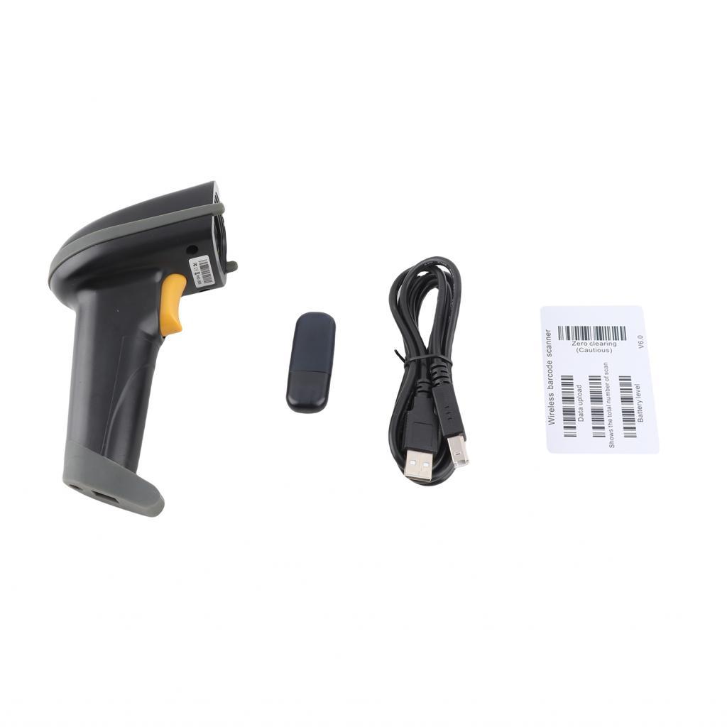 YIWENG Barcode Scanner Cordless 2.4G Handheld Bar Code Reader with Receiver USB Cable for Supermarket Library Express