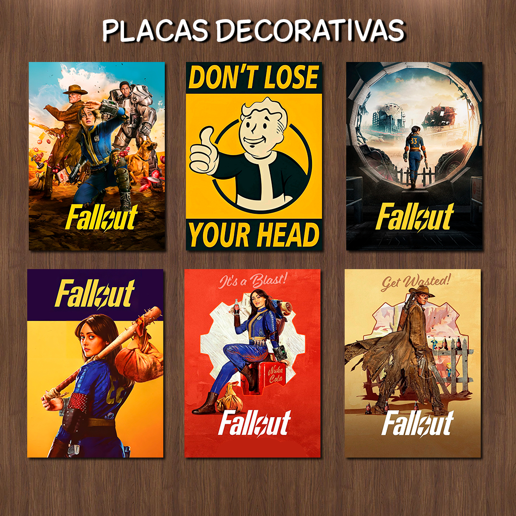 Placa Quadro Decorativo Fallout Don't Lose Your Head 20x28.5cm