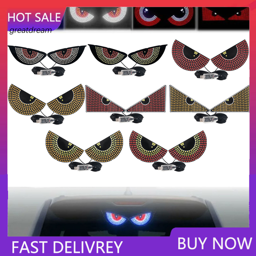 GR Gaming Room Light Usb Powered Led Sign Devil Eyes Car Windshield Plug Play 11 Modos Demon Para Suvs Captadores Caminh