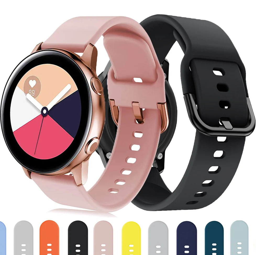 20 22mm Silicone Strap for Samsung Galaxy Watch Active 5 4 40/44mm 3 41m Gear Sport Wrist Bracelet Watchband Watch 45 46mm 42mm