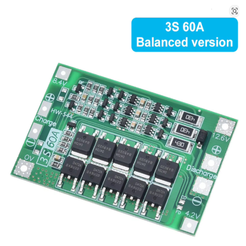 Placa De Proteção Bms 3s 60a Carregador De Bateria De Lítio Version Balance