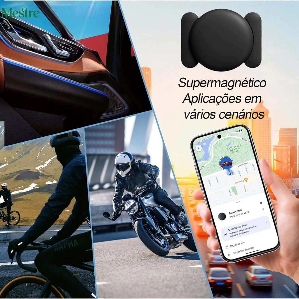 Localizador Inteligente Google Find My Device Mestre Tag Android com Capa Magnética Protetora